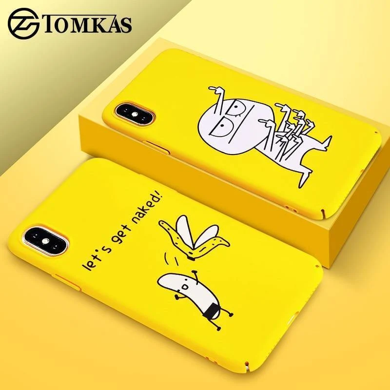 TOMKAS BAD BOY Telefon Fall für iPhone XS X XS Max XR Fall Gelb Abdeckung Lustige Banane Nette Fällen für iPhone 7 8 6 S 6S Plus Coque