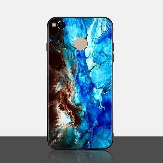 TOMKAS Achat-Marmor-Hülle für Xiaomi Redmi 4X Note 5, weiche Kante, PC + Glas, Rückseite, Telefonhülle für Xiaomi Redmi Note 5 Global Pro