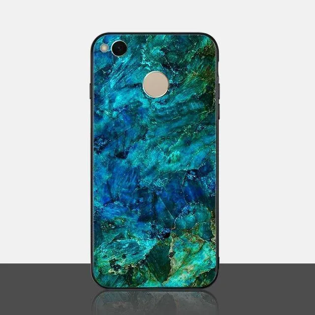 TOMKAS Achat-Marmor-Hülle für Xiaomi Redmi 4X Note 5, weiche Kante, PC + Glas, Rückseite, Telefonhülle für Xiaomi Redmi Note 5 Global Pro