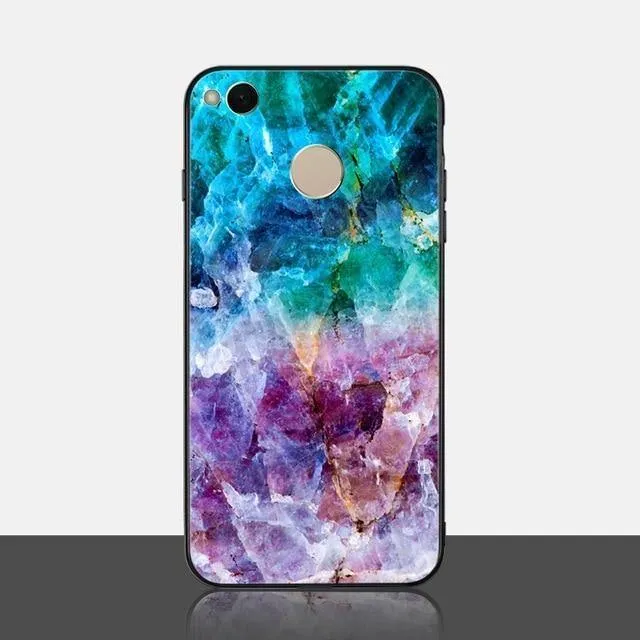 TOMKAS Achat-Marmor-Hülle für Xiaomi Redmi 4X Note 5, weiche Kante, PC + Glas, Rückseite, Telefonhülle für Xiaomi Redmi Note 5 Global Pro
