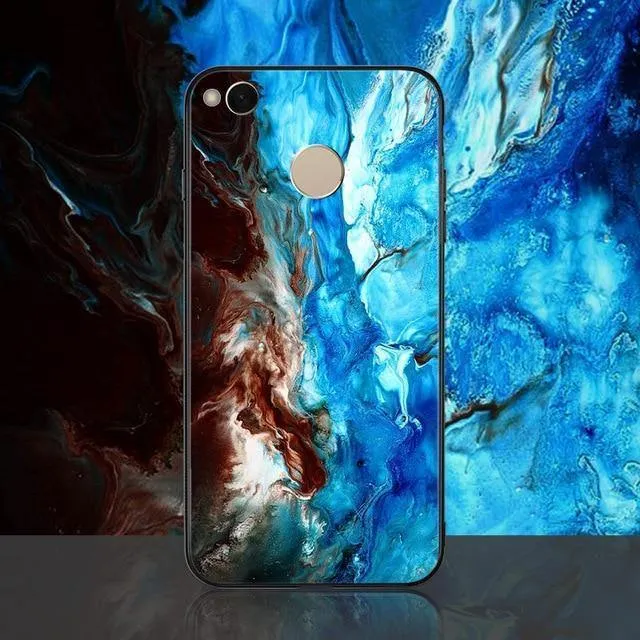 TOMKAS Achat-Marmor-Hülle für Xiaomi Redmi 4X Note 5, weiche Kante, PC + Glas, Rückseite, Telefonhülle für Xiaomi Redmi Note 5 Global Pro