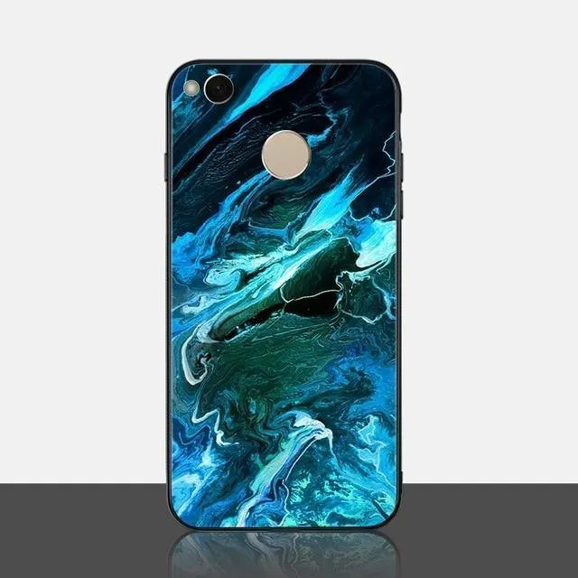 TOMKAS Achat-Marmor-Hülle für Xiaomi Redmi 4X Note 5, weiche Kante, PC + Glas, Rückseite, Telefonhülle für Xiaomi Redmi Note 5 Global Pro