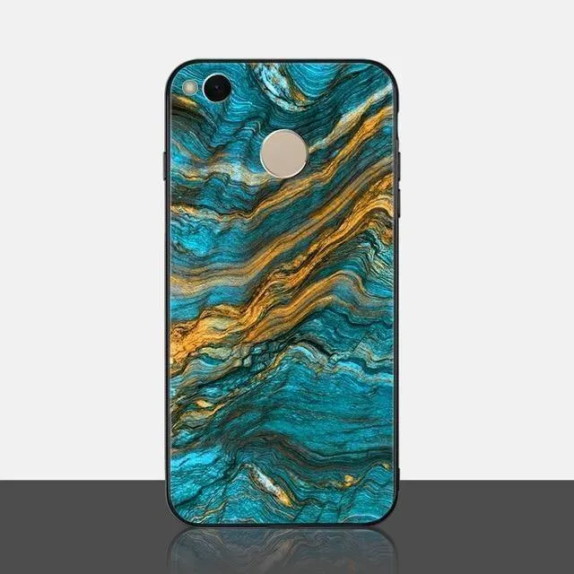TOMKAS Achat-Marmor-Hülle für Xiaomi Redmi 4X Note 5, weiche Kante, PC + Glas, Rückseite, Telefonhülle für Xiaomi Redmi Note 5 Global Pro