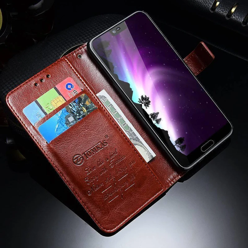 Tomkas Brieftaschenetui für Huawei Honor 10 Hülle aus Leder, PU-Retro-Schutz, für Huawei Honor 10, Rückseite, Coque