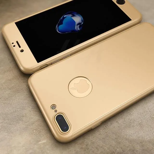H & A Luxus 360 Grad Schutz Volle Abdeckung Telefon Fall Für iPhone 7 8 5 S SE Anti-klopfen Abdeckung für iPhone 6 s 7 8 Plus Fall Glas