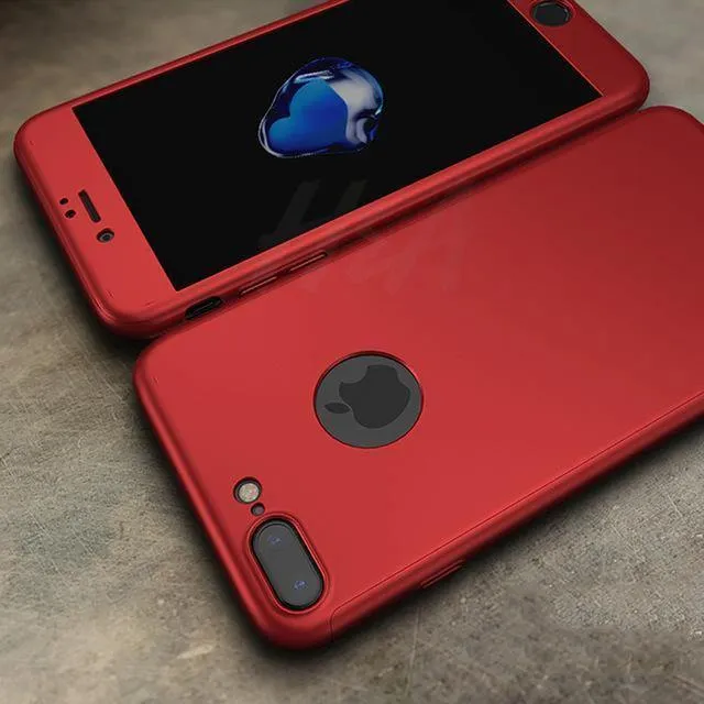 H & A Luxus 360 Grad Schutz Volle Abdeckung Telefon Fall Für iPhone 7 8 5 S SE Anti-klopfen Abdeckung für iPhone 6 s 7 8 Plus Fall Glas