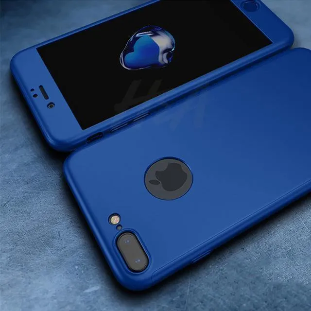 H & A Luxus 360 Grad Schutz Volle Abdeckung Telefon Fall Für iPhone 7 8 5 S SE Anti-klopfen Abdeckung für iPhone 6 s 7 8 Plus Fall Glas