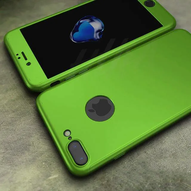 H & A Luxus 360 Grad Schutz Volle Abdeckung Telefon Fall Für iPhone 7 8 5 S SE Anti-klopfen Abdeckung für iPhone 6 s 7 8 Plus Fall Glas