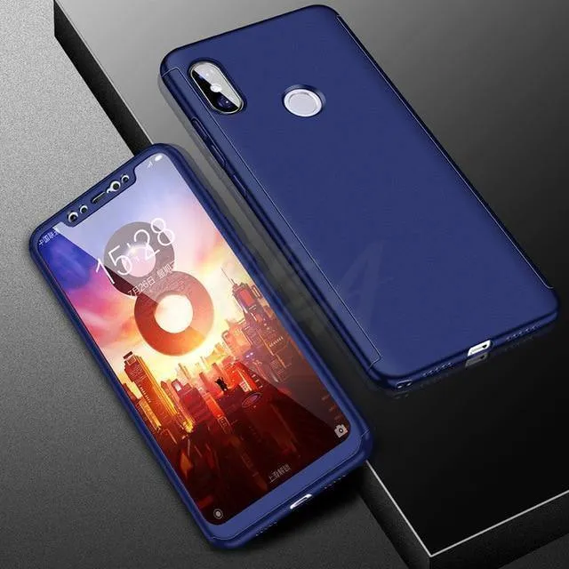 H&A Luxus 360 Vollschutz-Telefonhülle für Xiaomi Mi 5 5S Plus Mi5X 6X Mi 8 SE Stoßfeste Hülle Pocophone F1 Hülle mit Glas