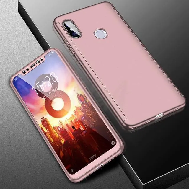 H&A Luxus 360 Vollschutz-Telefonhülle für Xiaomi Mi 5 5S Plus Mi5X 6X Mi 8 SE Stoßfeste Hülle Pocophone F1 Hülle mit Glas