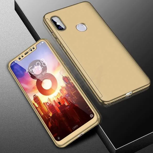 H&A Luxus 360 Vollschutz-Telefonhülle für Xiaomi Mi 5 5S Plus Mi5X 6X Mi 8 SE Stoßfeste Hülle Pocophone F1 Hülle mit Glas