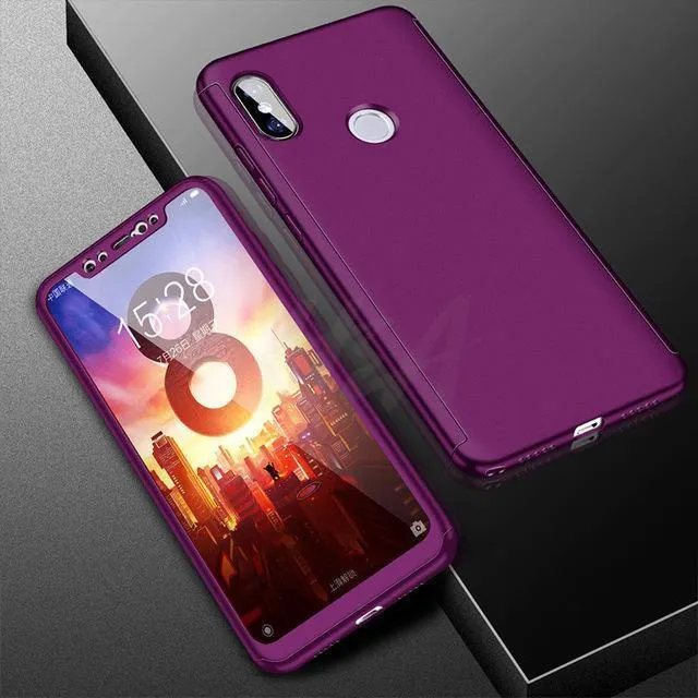 H&A Luxus 360 Vollschutz-Telefonhülle für Xiaomi Mi 5 5S Plus Mi5X 6X Mi 8 SE Stoßfeste Hülle Pocophone F1 Hülle mit Glas