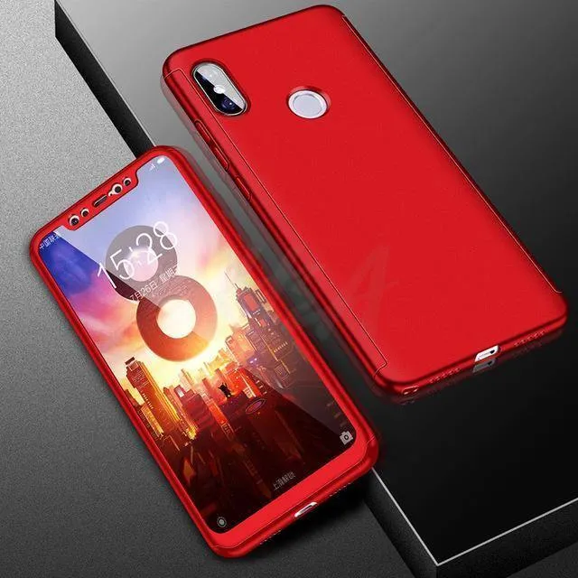 H&A Luxus 360 Vollschutz-Telefonhülle für Xiaomi Mi 5 5S Plus Mi5X 6X Mi 8 SE Stoßfeste Hülle Pocophone F1 Hülle mit Glas