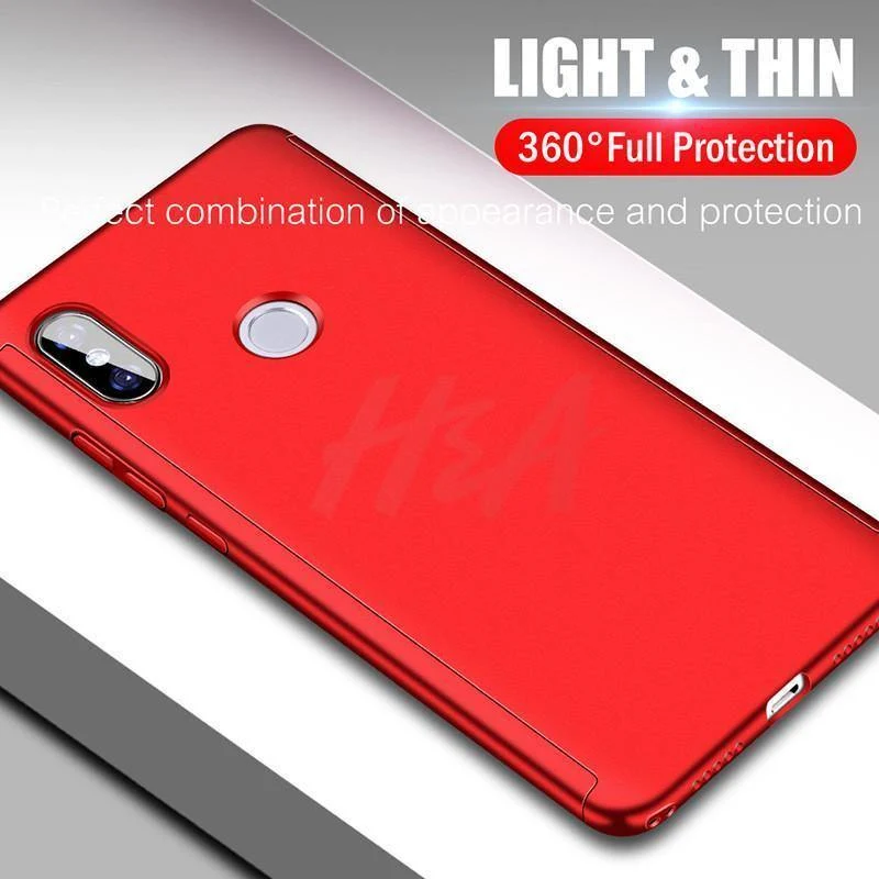H&A Luxus 360 Vollschutz-Telefonhülle für Xiaomi Mi 5 5S Plus Mi5X 6X Mi 8 SE Stoßfeste Hülle Pocophone F1 Hülle mit Glas