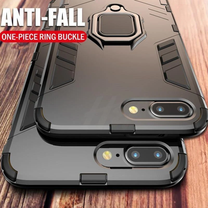 H&A Armor-Telefonhülle für iPhone X XR XS Max Plus, schwere Anti-Klopf-Abdeckung für iPhone 7 6 6s 8 Plus, Schutzhüllen mit Halter