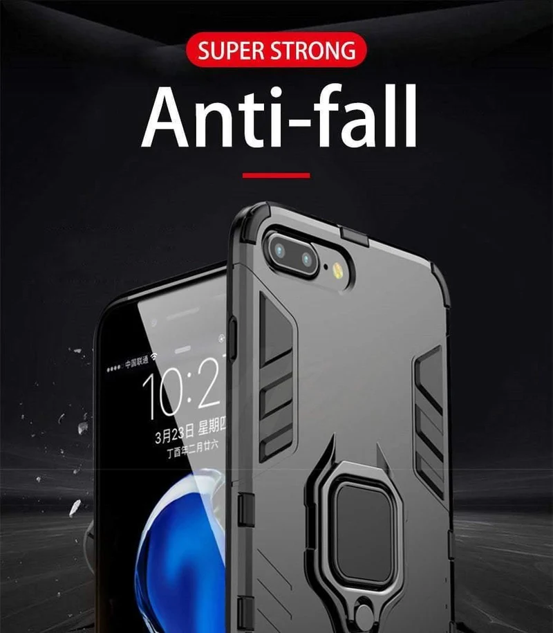 H&A Armor-Telefonhülle für iPhone X XR XS Max Plus, schwere Anti-Klopf-Abdeckung für iPhone 7 6 6s 8 Plus, Schutzhüllen mit Halter