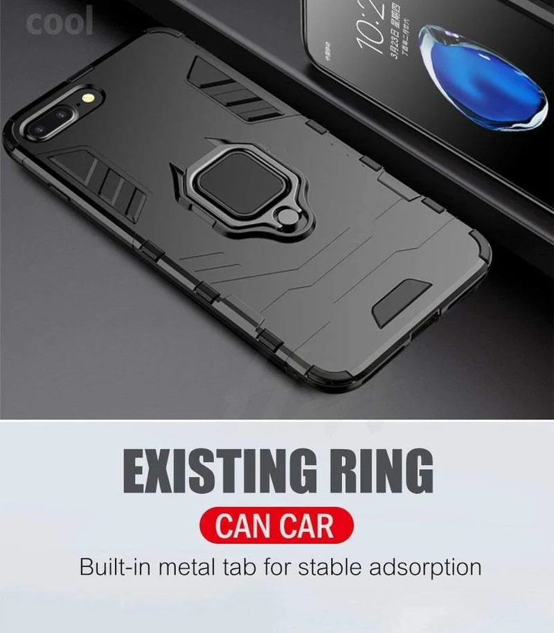 H&A Armor-Telefonhülle für iPhone X XR XS Max Plus, schwere Anti-Klopf-Abdeckung für iPhone 7 6 6s 8 Plus, Schutzhüllen mit Halter