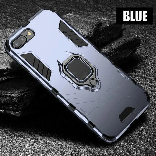 H&A Armor-Telefonhülle für iPhone X XR XS Max Plus, schwere Anti-Klopf-Abdeckung für iPhone 7 6 6s 8 Plus, Schutzhüllen mit Halter