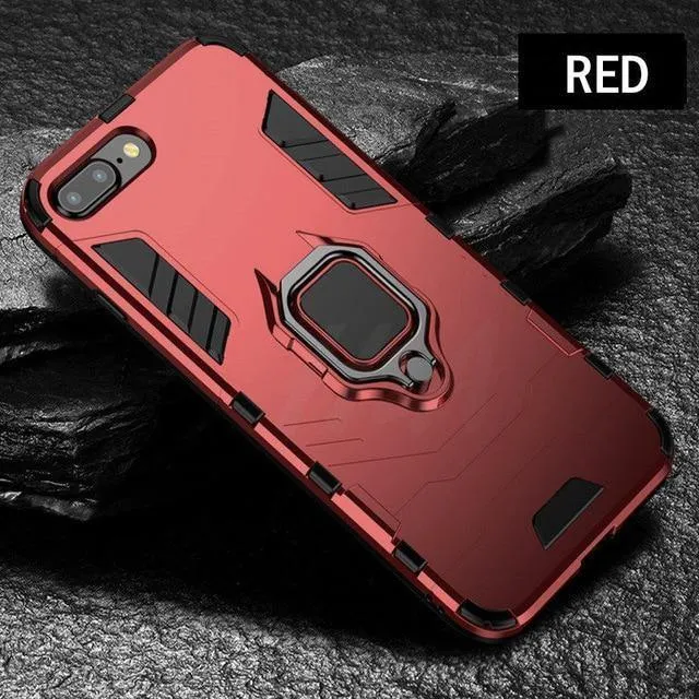 H&A Armor-Telefonhülle für iPhone X XR XS Max Plus, schwere Anti-Klopf-Abdeckung für iPhone 7 6 6s 8 Plus, Schutzhüllen mit Halter