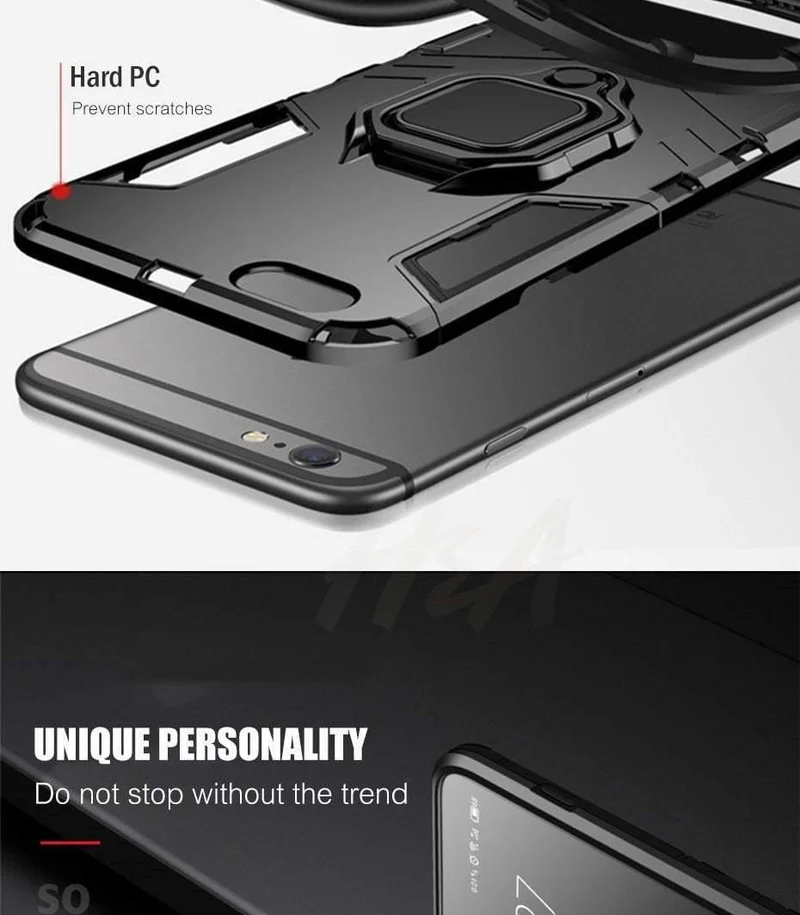 H&A Armor-Telefonhülle für iPhone X XR XS Max Plus, schwere Anti-Klopf-Abdeckung für iPhone 7 6 6s 8 Plus, Schutzhüllen mit Halter
