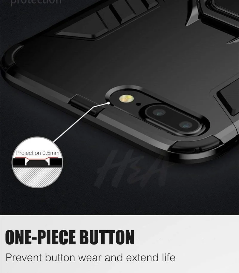 H&A Armor-Telefonhülle für iPhone X XR XS Max Plus, schwere Anti-Klopf-Abdeckung für iPhone 7 6 6s 8 Plus, Schutzhüllen mit Halter