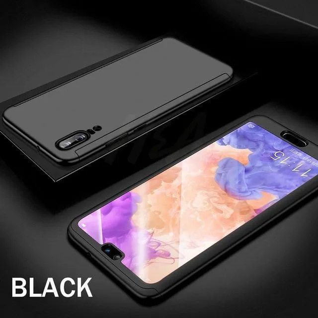 H&A 360 Grad Schutz Volle Abdeckung Handyhülle für Huawei P20 Lite P20 Pro Stoßfeste Hülle für Huawei P20 Lite Hülle Glas