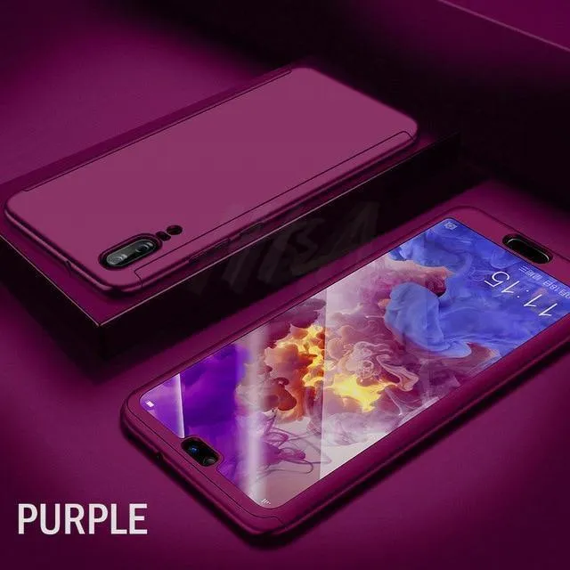 H&A 360 Grad Schutz Volle Abdeckung Handyhülle für Huawei P20 Lite P20 Pro Stoßfeste Hülle für Huawei P20 Lite Hülle Glas