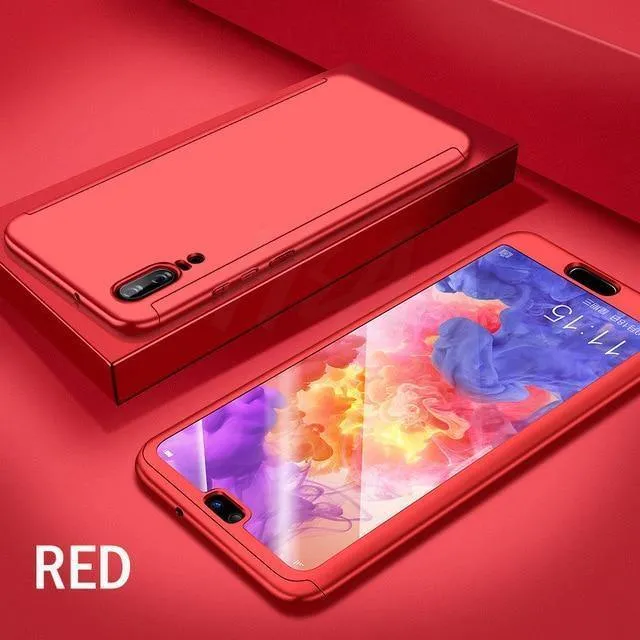 H&A 360 Grad Schutz Volle Abdeckung Handyhülle für Huawei P20 Lite P20 Pro Stoßfeste Hülle für Huawei P20 Lite Hülle Glas