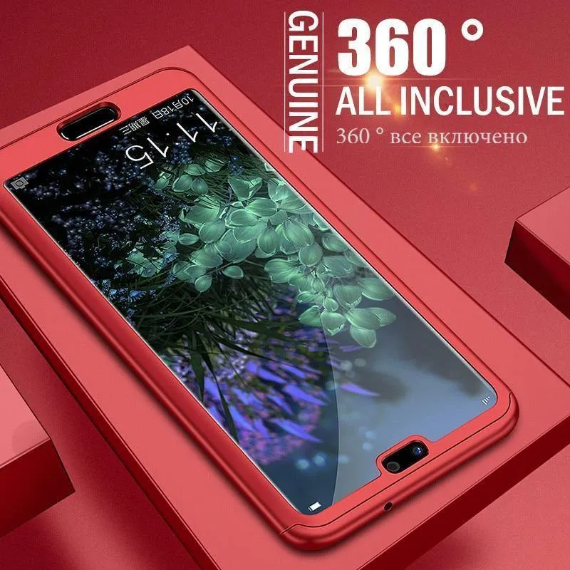 H&A 360 Grad Schutz Volle Abdeckung Handyhülle für Huawei P20 Lite P20 Pro Stoßfeste Hülle für Huawei P20 Lite Hülle Glas
