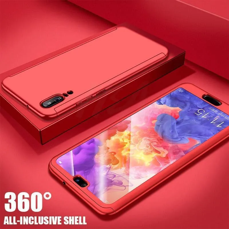 H&A 360 Grad Schutz Volle Abdeckung Handyhülle für Huawei P20 Lite P20 Pro Stoßfeste Hülle für Huawei P20 Lite Hülle Glas