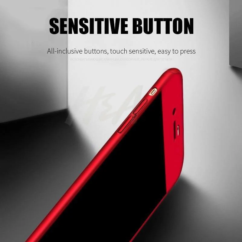 H&A 360 Vollschutz-Telefonhülle für iPhone X 8 6 6s 7 Plus 5 5s SE PC-Schutzhülle für iPhone 7 8 Plus Hülle mit Glas