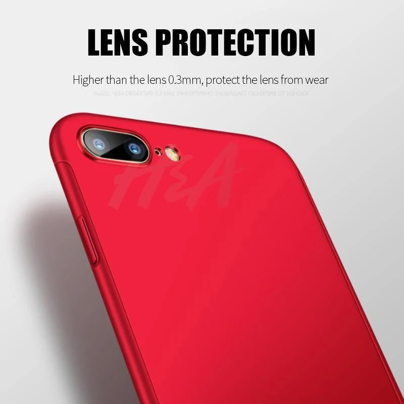 H&A 360 Vollschutz-Telefonhülle für iPhone X 8 6 6s 7 Plus 5 5s SE PC-Schutzhülle für iPhone 7 8 Plus Hülle mit Glas