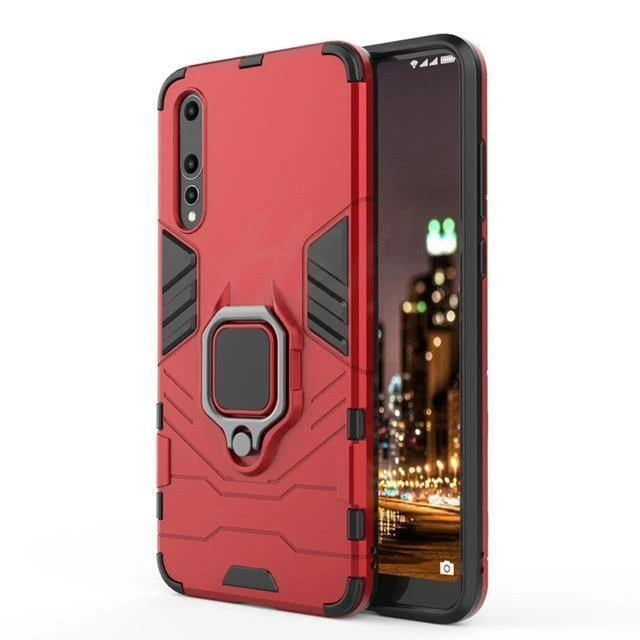 H&A Luxus-Rüstungs-Telefonhülle für Huawei P20 Lite P20 Mattes PC + TPU Stoßfeste Telefonabdeckung für Huawei P20 Pro Halterhülle Capa