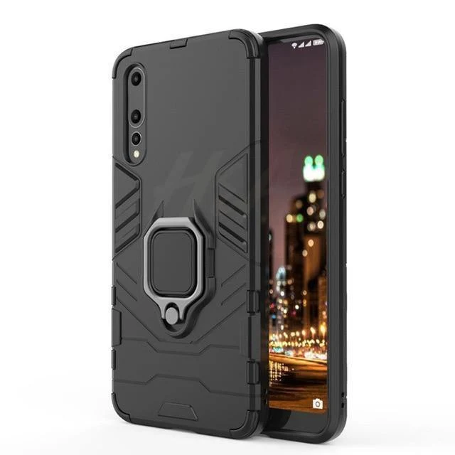 H&A Luxus-Rüstungs-Telefonhülle für Huawei P20 Lite P20 Mattes PC + TPU Stoßfeste Telefonabdeckung für Huawei P20 Pro Halterhülle Capa