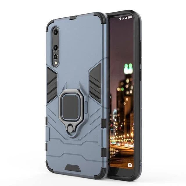 H&A Luxus-Rüstungs-Telefonhülle für Huawei P20 Lite P20 Mattes PC + TPU Stoßfeste Telefonabdeckung für Huawei P20 Pro Halterhülle Capa
