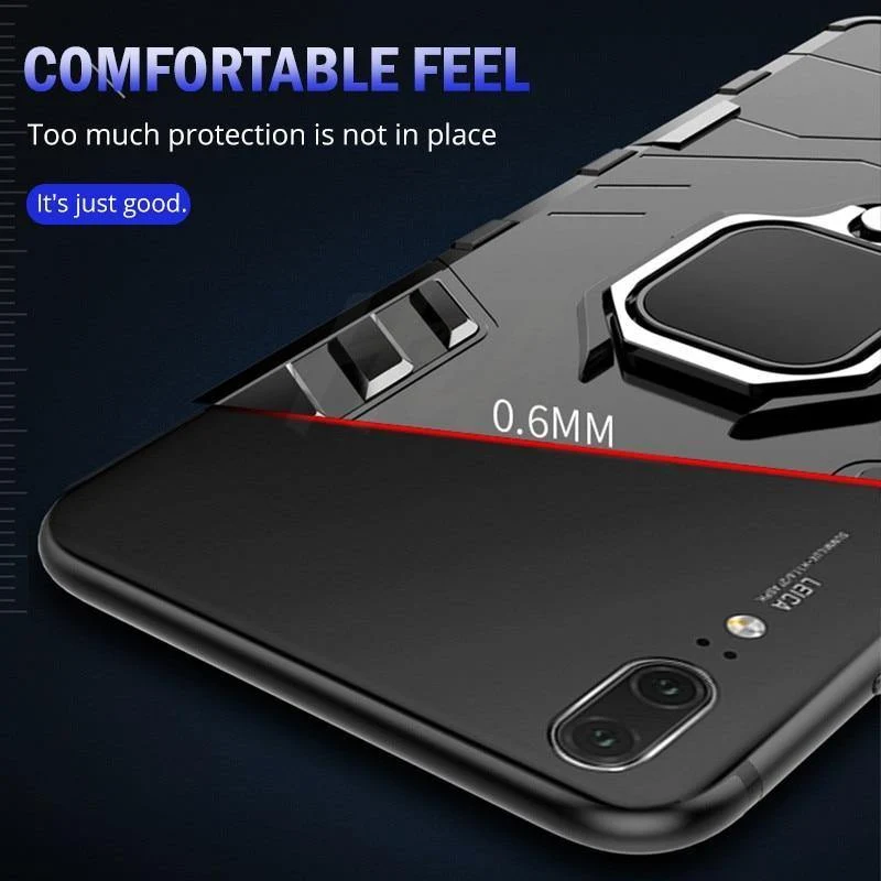 H&A Luxus-Rüstungs-Telefonhülle für Huawei P20 Lite P20 Mattes PC + TPU Stoßfeste Telefonabdeckung für Huawei P20 Pro Halterhülle Capa