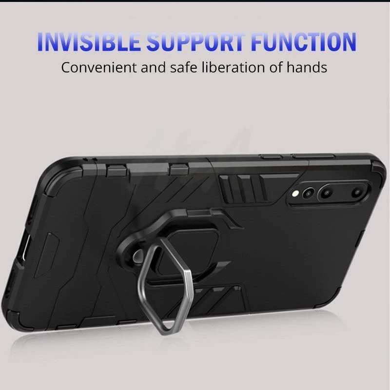 H&A Luxus-Rüstungs-Telefonhülle für Huawei P20 Lite P20 Mattes PC + TPU Stoßfeste Telefonabdeckung für Huawei P20 Pro Halterhülle Capa