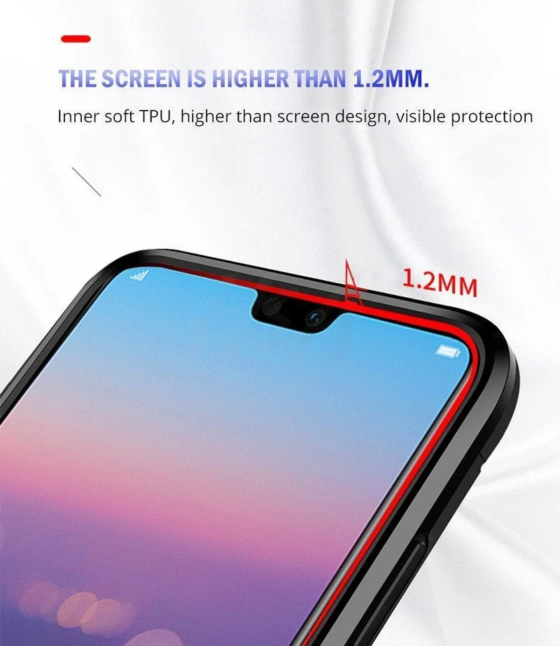H&A Luxus-Rüstungs-Telefonhülle für Huawei P20 Lite P20 Mattes PC + TPU Stoßfeste Telefonabdeckung für Huawei P20 Pro Halterhülle Capa