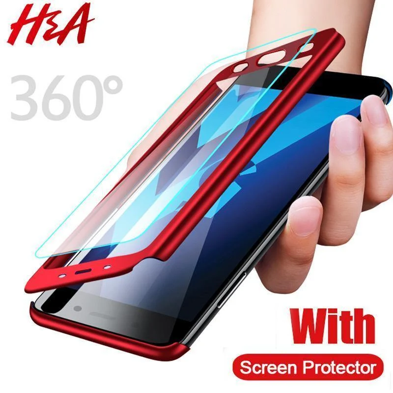 H&A 360 Grad Vollschutz-Telefonhülle für Samsung Galaxy A3 A5 A7 2017 J5 J7 2016 Displayschutzfolie Telefonabdeckung A5 A7 Glas