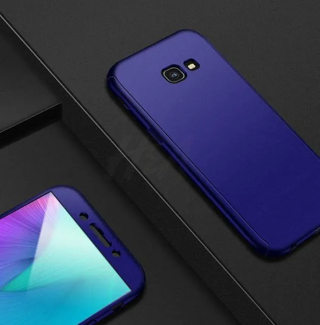 H&A 360 Grad Vollschutz-Telefonhülle für Samsung Galaxy A3 A5 A7 2017 J5 J7 2016 Displayschutzfolie Telefonabdeckung A5 A7 Glas