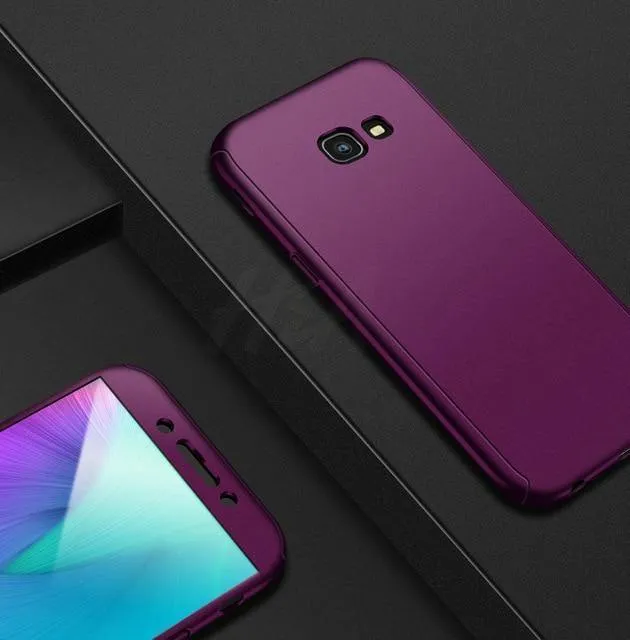 H&A 360 Grad Vollschutz-Telefonhülle für Samsung Galaxy A3 A5 A7 2017 J5 J7 2016 Displayschutzfolie Telefonabdeckung A5 A7 Glas
