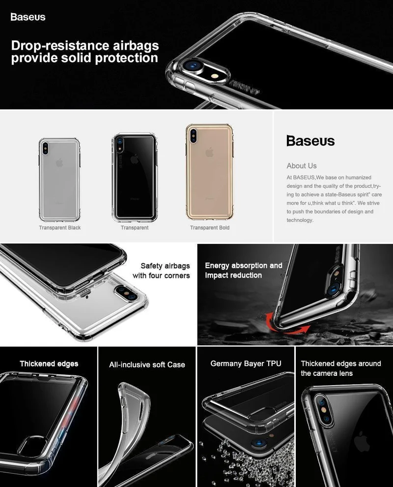 Baseus Telefon Fall Für iPhone Xs Max Xr Anti-Knock Coque Weiche TPU Silikon Schutzhülle Zurück Abdeckung Für iPhone XS XSR Xsmax Fundas