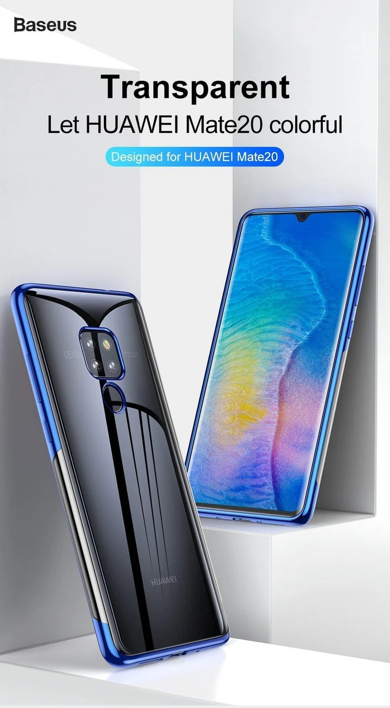 Baseus Luxus-Beschichtungshülle für Huawei Mate 20 Pro Coque Ultradünne galvanische weiche TPU-Abdeckung für Huawei Mate20 Pro Capinhas