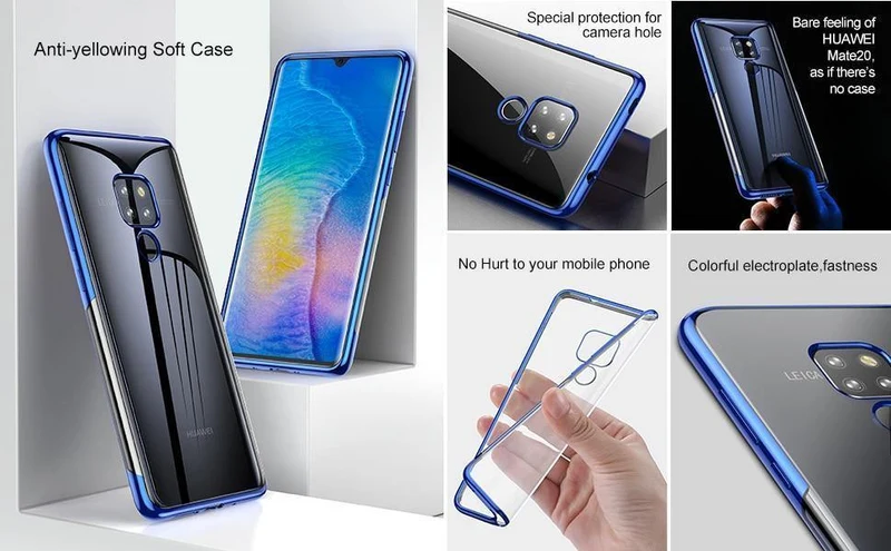 Baseus Luxus-Beschichtungshülle für Huawei Mate 20 Pro Coque Ultradünne galvanische weiche TPU-Abdeckung für Huawei Mate20 Pro Capinhas
