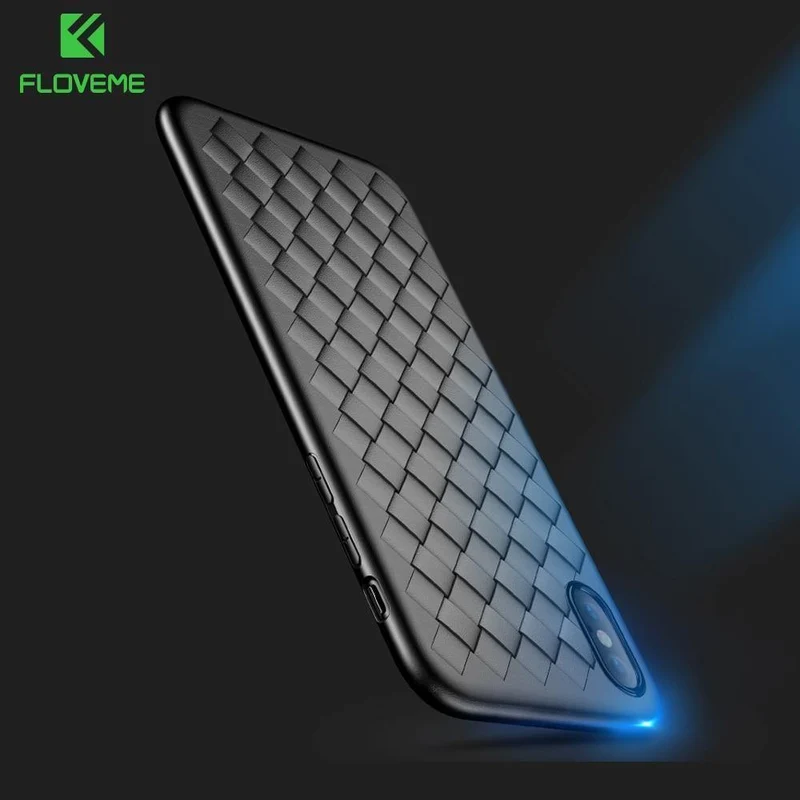 FLOVEME Super Weiche Telefon Fall Für iPhone 8 X XS Max Luxus Grid Fällen Für iPhone 6 6s 7 8 Plus XR XS Abdeckung Silikon Zubehör