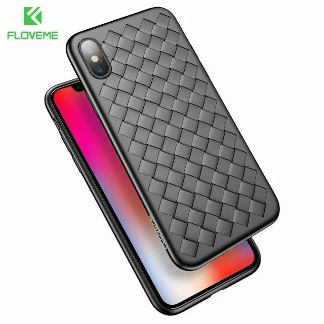 FLOVEME Super Weiche Telefon Fall Für iPhone 8 X XS Max Luxus Grid Fällen Für iPhone 6 6s 7 8 Plus XR XS Abdeckung Silikon Zubehör
