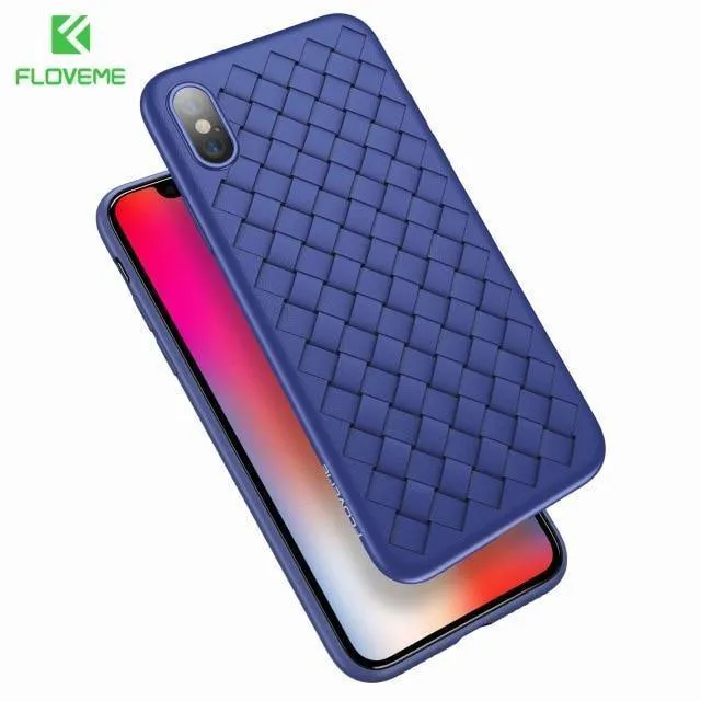 FLOVEME Super Weiche Telefon Fall Für iPhone 8 X XS Max Luxus Grid Fällen Für iPhone 6 6s 7 8 Plus XR XS Abdeckung Silikon Zubehör