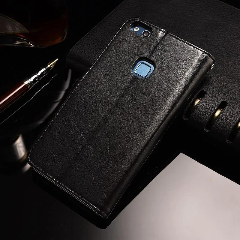 TOMKAS Brieftaschenetui für Huawei P10 Lite, Flip-Lederhülle, Luxus-Business, mit Ständer, Handyhülle für Huawei P10 Lite, Hülle