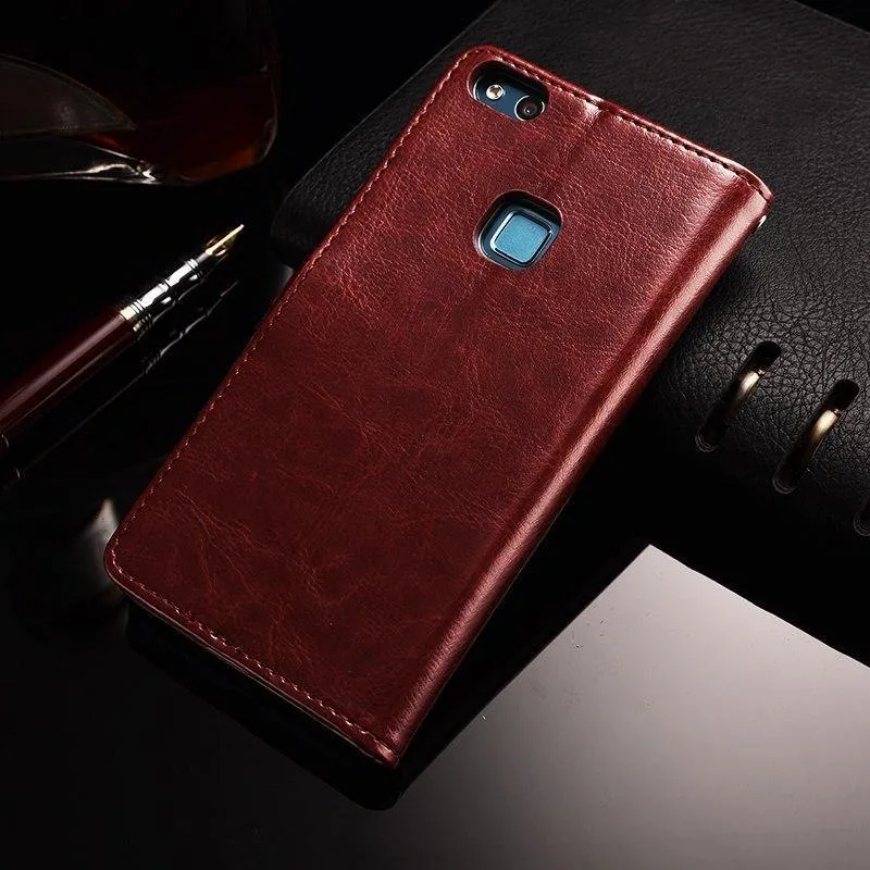 TOMKAS Brieftaschenetui für Huawei P10 Lite, Flip-Lederhülle, Luxus-Business, mit Ständer, Handyhülle für Huawei P10 Lite, Hülle
