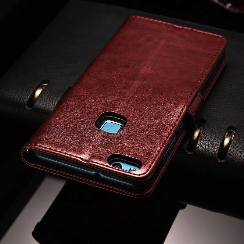 TOMKAS Brieftaschenetui für Huawei P10 Lite, Flip-Lederhülle, Luxus-Business, mit Ständer, Handyhülle für Huawei P10 Lite, Hülle